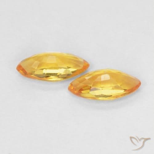 0.38ct Natural Orange-Gold Sapphire, Marquise, 5.2x2.6 mm