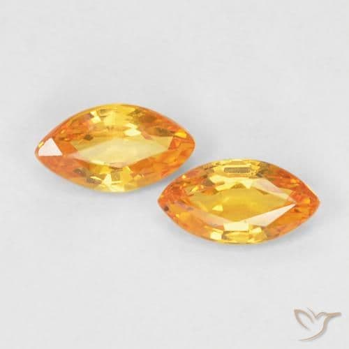 0.41ct Natural Medium Orange Sapphire, Marquise, 5x2.8 mm