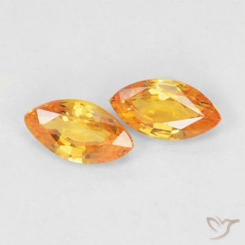 0.41ct Natural Medium Orange Sapphire, Marquise, 5x2.8 mm