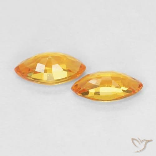 0.41ct Natural Medium Orange Sapphire, Marquise, 5x2.8 mm