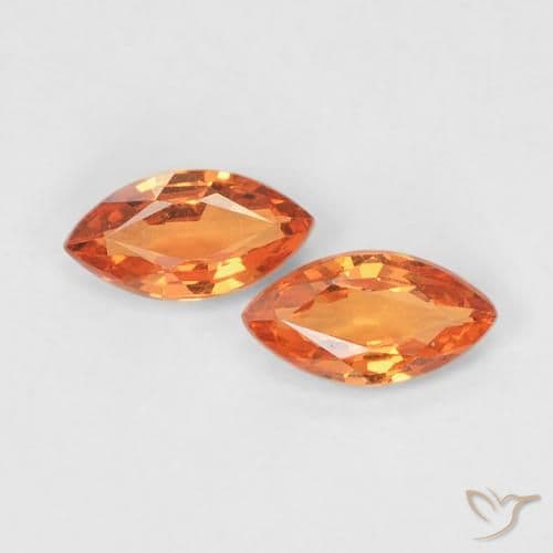 0.49ct Natural Bright Orange Sapphire, Marquise, 5.2x2.6 mm