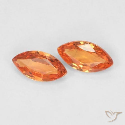 0.37ct Natural Bright Orange Sapphire, Marquise, 5x2.7 mm