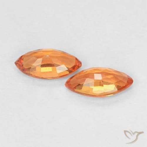 0.37ct Natural Bright Orange Sapphire, Marquise, 5x2.7 mm