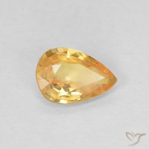 0.39ct Light Orange-Gold Sapphire, Pear Shape, 5.7x4 mm