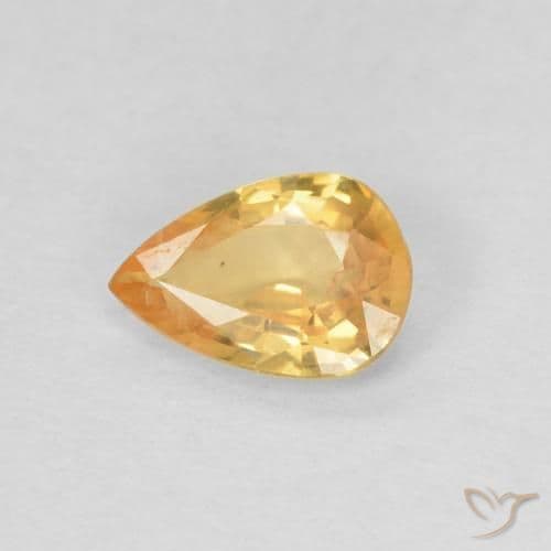 0.39ct Light Orange-Gold Sapphire, Pear Shape, 5.7x4 mm