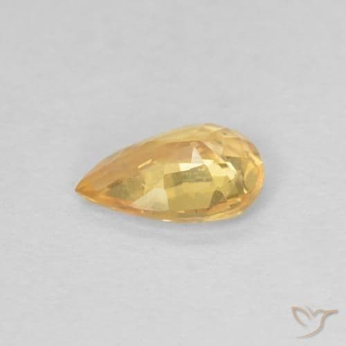 0.39ct Light Orange-Gold Sapphire, Pear Shape, 5.7x4 mm
