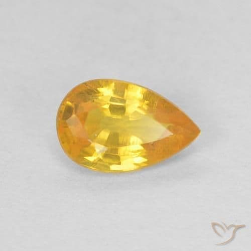 0.50ct Natural Medium Orange Sapphire, Pear Shape, 6x3.9 mm