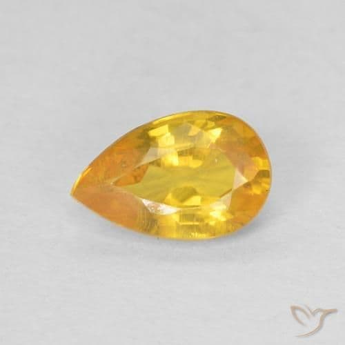 0.50ct Natural Medium Orange Sapphire, Pear Shape, 6x3.9 mm