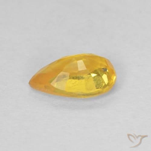 0.50ct Natural Medium Orange Sapphire, Pear Shape, 6x3.9 mm