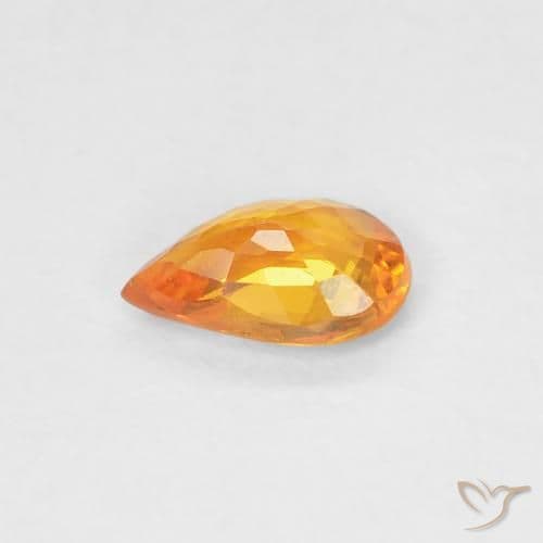 0.43ct Natural Apricot Orange Sapphire, Pear Shape, 6x3.9 mm