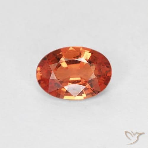 0.52ct Natural Reddish Orange Sapphire, Oval Cut, 5.6x3.9 mm