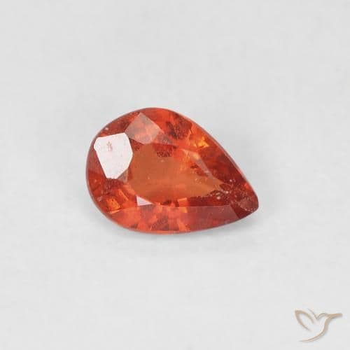 0.44ct Natural Fire Orange Sapphire, Pear Shape, 5.6x4 mm