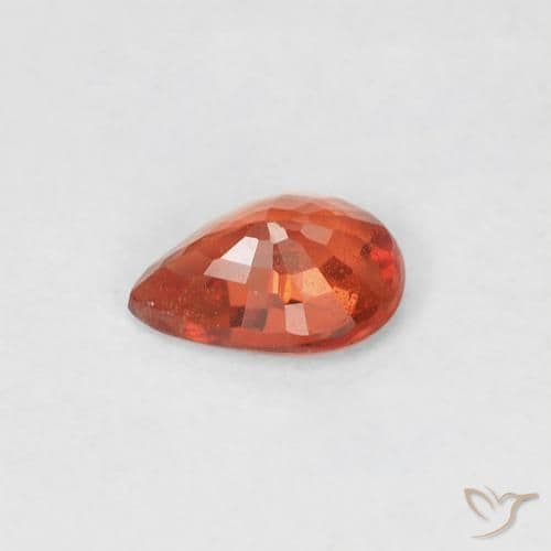 0.44ct Natural Fire Orange Sapphire, Pear Shape, 5.6x4 mm