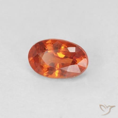 0.55ct Natural Amber Orange Sapphire, Oval Cut, 5.8x3.7 mm