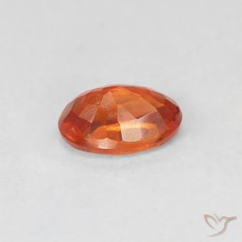 0.55ct Natural Amber Orange Sapphire, Oval Cut, 5.8x3.7 mm