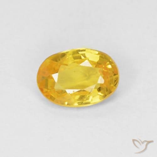 0.57ct Natural Golden-Orange Sapphire, Oval Cut, 5.8x4.1 mm