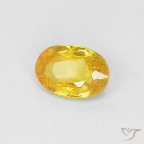 0.57ct Natural Golden-Orange Sapphire, Oval Cut, 5.8x4.1 mm