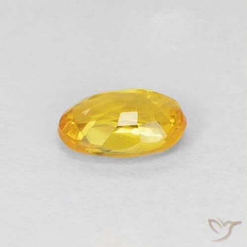 0.57ct Natural Golden-Orange Sapphire, Oval Cut, 5.8x4.1 mm