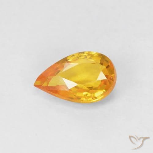 0.48ct Natural Medium Orange Sapphire, Pear Shape, 6x3.9 mm