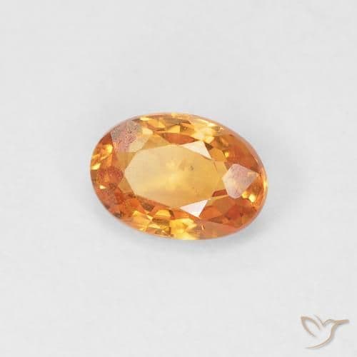 0.53ct Natural Medium Orange Sapphire, Oval Cut, 5.6x3.9 mm
