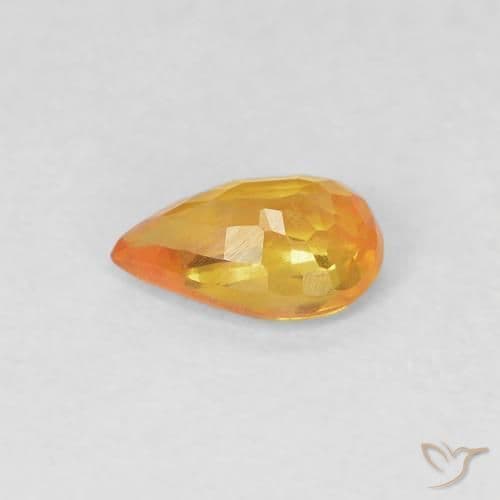 0.50ct Natural Medium Orange Sapphire, Pear Shape, 6.1x4 mm