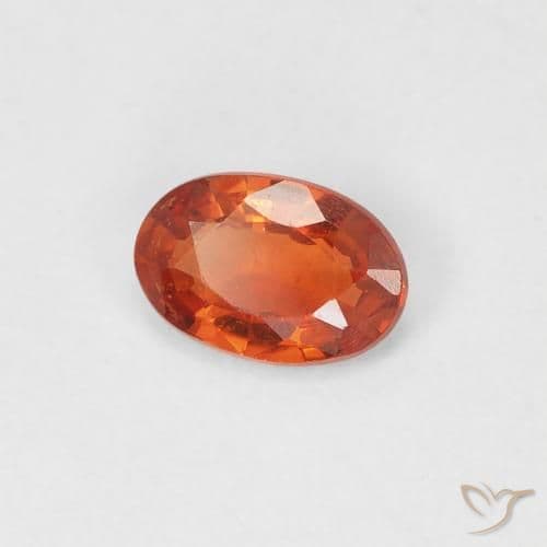 0.44ct Natural Amber Orange Sapphire, Oval Cut, 5.6x3.8 mm