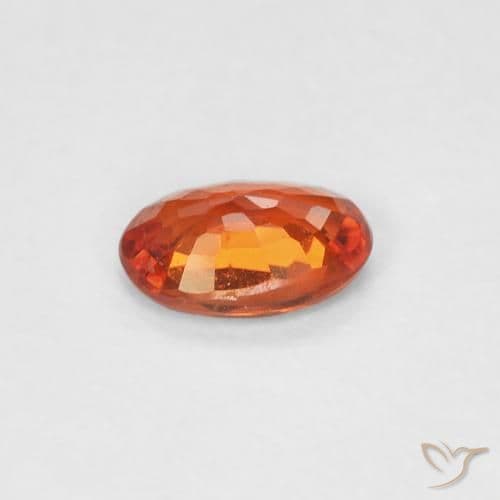 0.44ct Natural Amber Orange Sapphire, Oval Cut, 5.6x3.8 mm