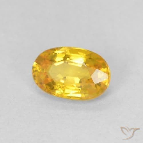 0.62ct Natural Golden-Orange Sapphire, Oval Cut, 6x3.9 mm
