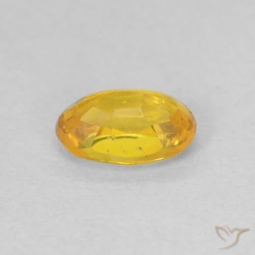 0.62ct Natural Golden-Orange Sapphire, Oval Cut, 6x3.9 mm