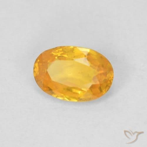 0.56ct Natural Medium Orange Sapphire, Oval Cut, 6x4.1 mm