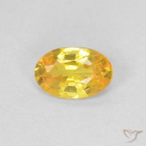 0.57ct Natural Golden Sapphire, Oval Cut, 5.7x3.7 mm