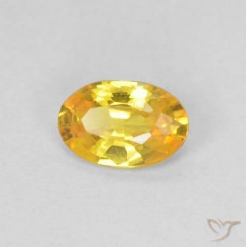 0.47ct Natural Golden-Orange Sapphire, Oval Cut, 5.8x3.8 mm