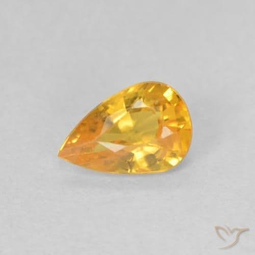 0.41ct Medium Golden Sapphire, Pear Shape, 5.8x3.9 mm