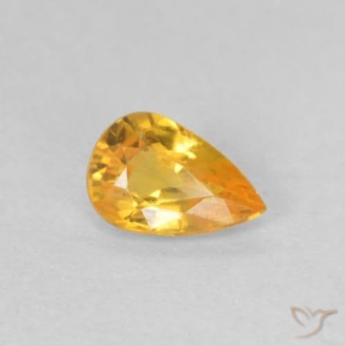 0.41ct Medium Golden Sapphire, Pear Shape, 5.8x3.9 mm