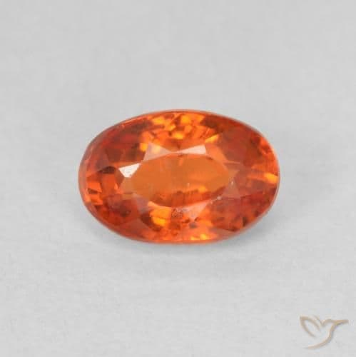 0.70ct Natural Reddish Orange Sapphire, Oval Cut, 6.1x4 mm