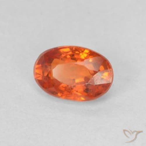 0.70ct Natural Reddish Orange Sapphire, Oval Cut, 6.1x4 mm