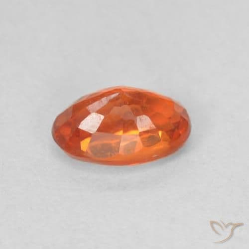 0.70ct Natural Reddish Orange Sapphire, Oval Cut, 6.1x4 mm