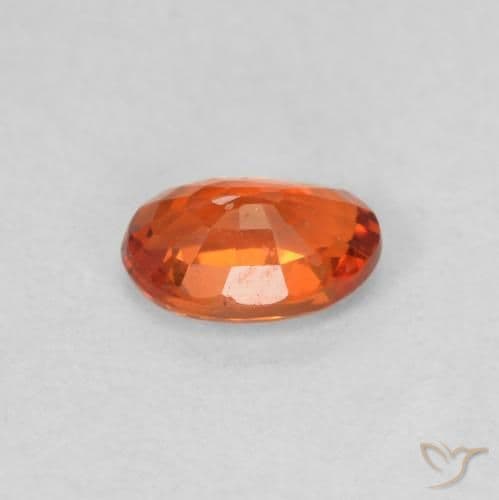 0.54ct Natural Reddish Orange Sapphire, Oval Cut, 5.6x3.9 mm
