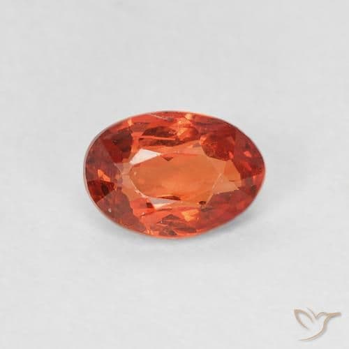 0.63ct Natural Reddish Orange Sapphire, Oval Cut, 5.9x4.1 mm