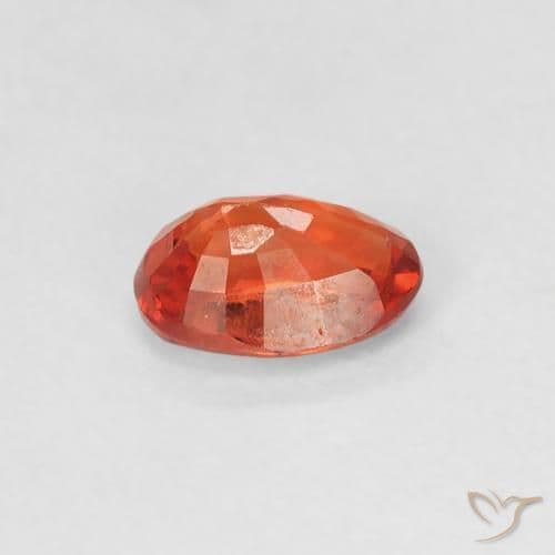 0.63ct Natural Reddish Orange Sapphire, Oval Cut, 5.9x4.1 mm
