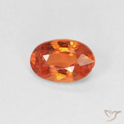 0.53ct Natural Medium Orange Sapphire, Oval Cut, 5.9x3.8 mm