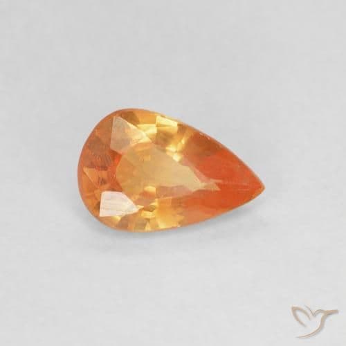 0.41ct Bright Orange Sapphire, Pear Shape, 5.9x3.8 mm