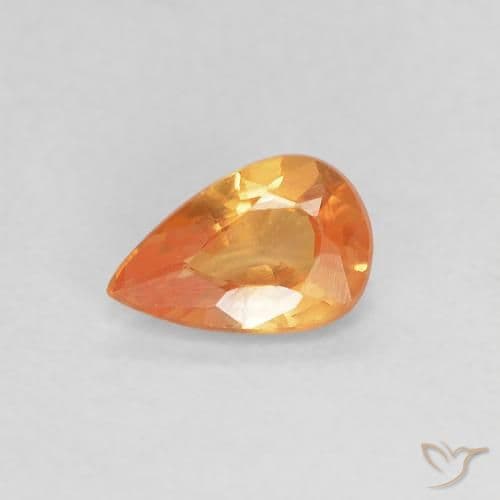 0.41ct Bright Orange Sapphire, Pear Shape, 5.9x3.8 mm