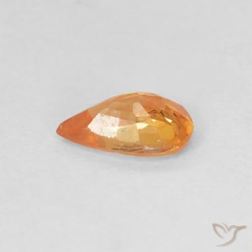 0.41ct Bright Orange Sapphire, Pear Shape, 5.9x3.8 mm