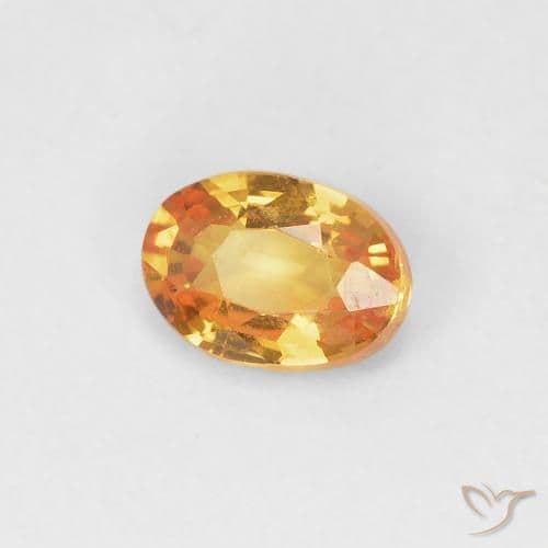 0.55ct Natural Orange-Gold Sapphire, Oval Cut, 5.5x4 mm