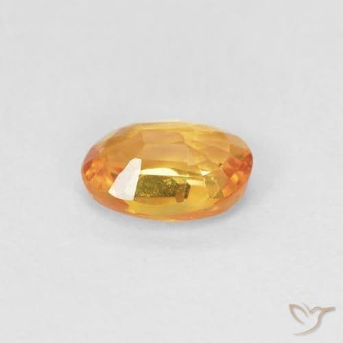 0.55ct Natural Orange-Gold Sapphire, Oval Cut, 5.5x4 mm