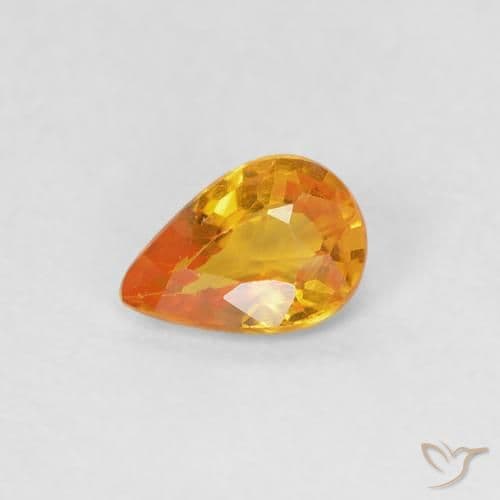 0.37ct Medium Orange Sapphire, Pear Shape, 5.5x3.8 mm