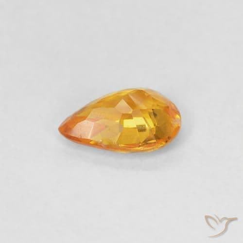 0.37ct Medium Orange Sapphire, Pear Shape, 5.5x3.8 mm
