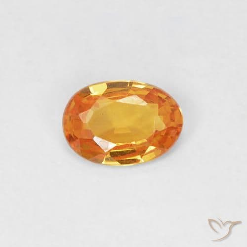 0.43ct Natural Medium Orange Sapphire, Oval Cut, 5.4x3.7 mm