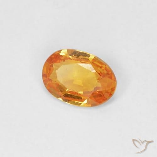 0.34ct Natural Apricot Orange Sapphire, Oval Cut, 5.3x3.7 mm